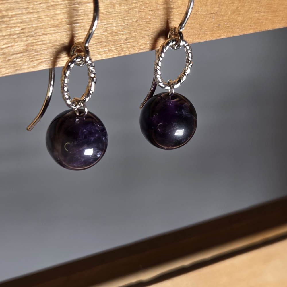 Elegant Purple Amethyst And Argentium Earrings